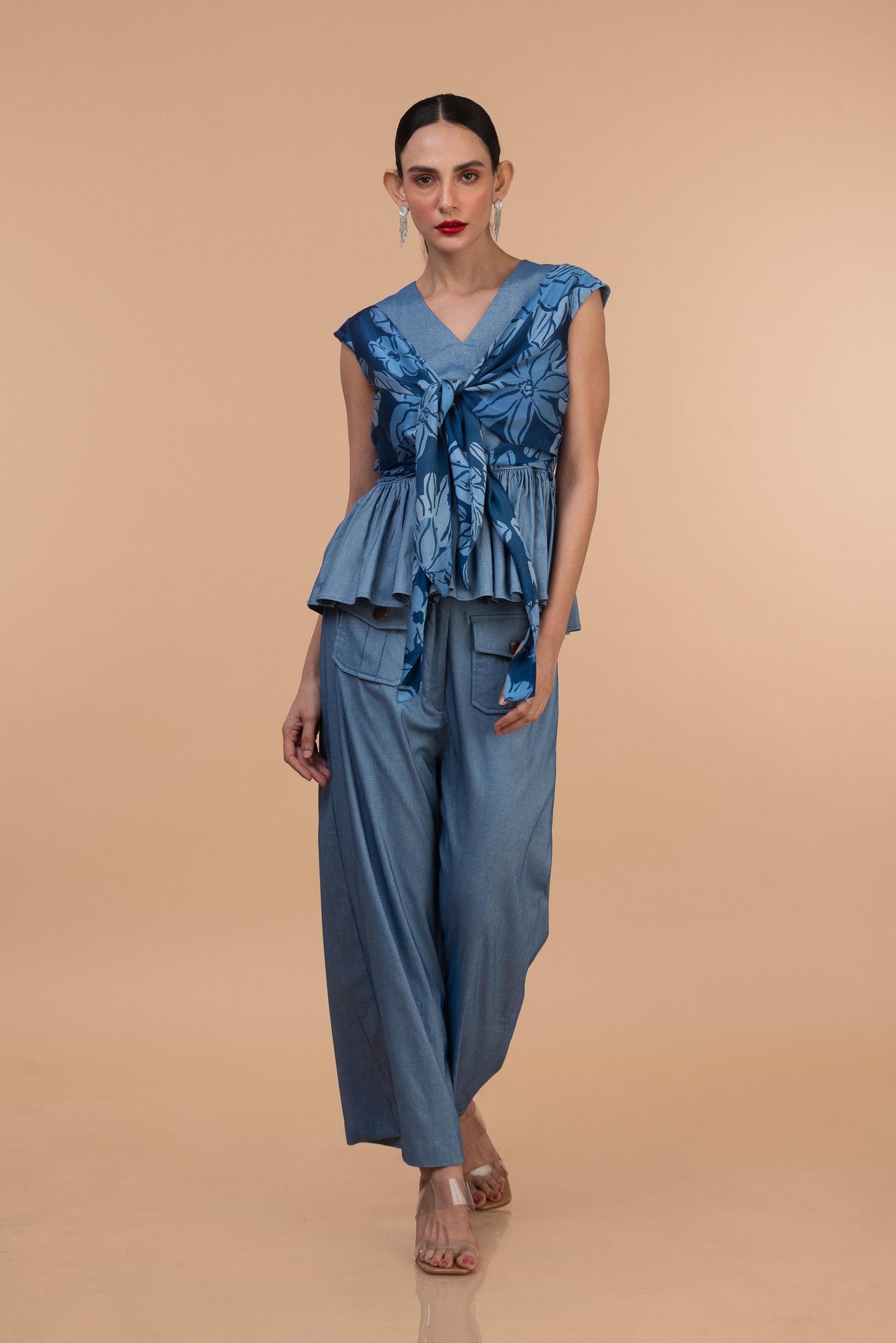 DENIM BLOOM TIED CORD