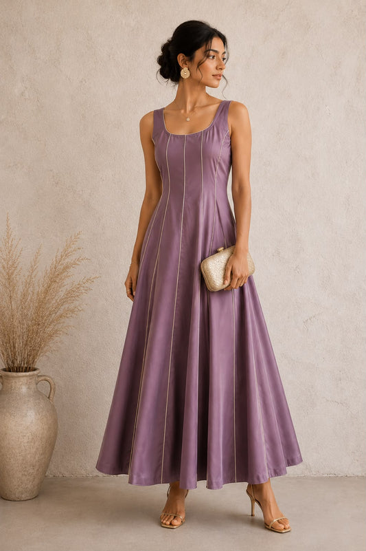 LAVENDER CORDED DRESS