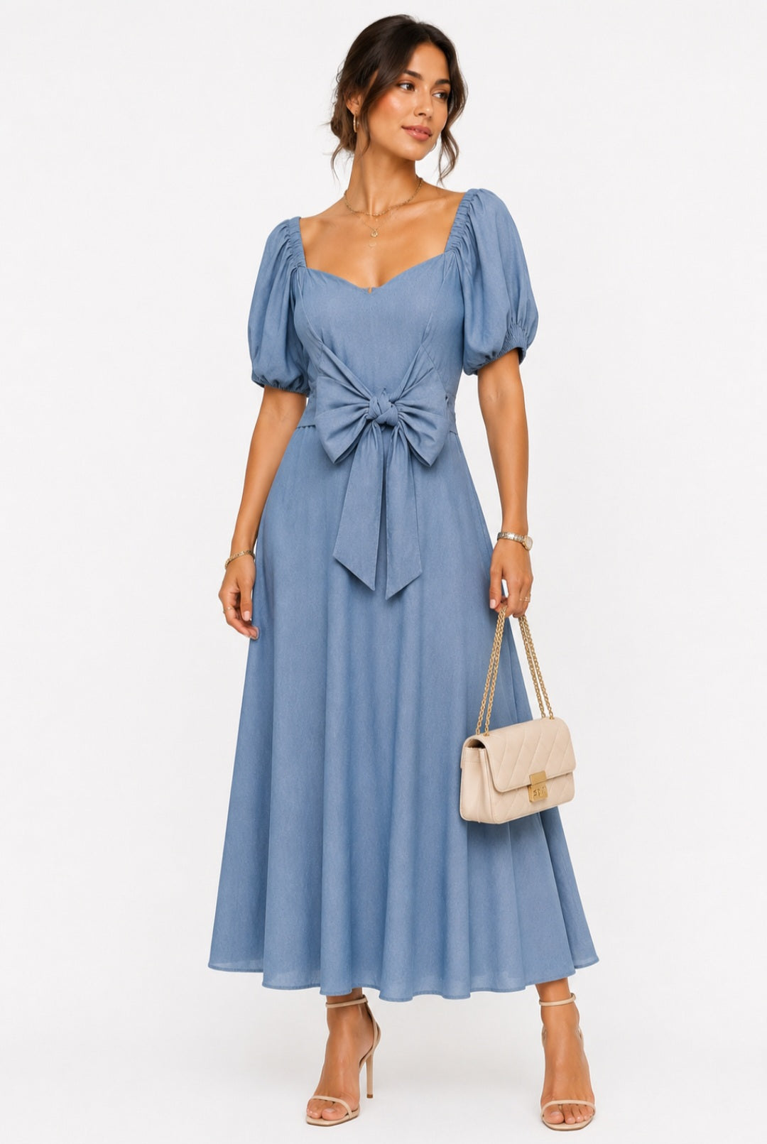 DENIM TIE ME UP DRESS