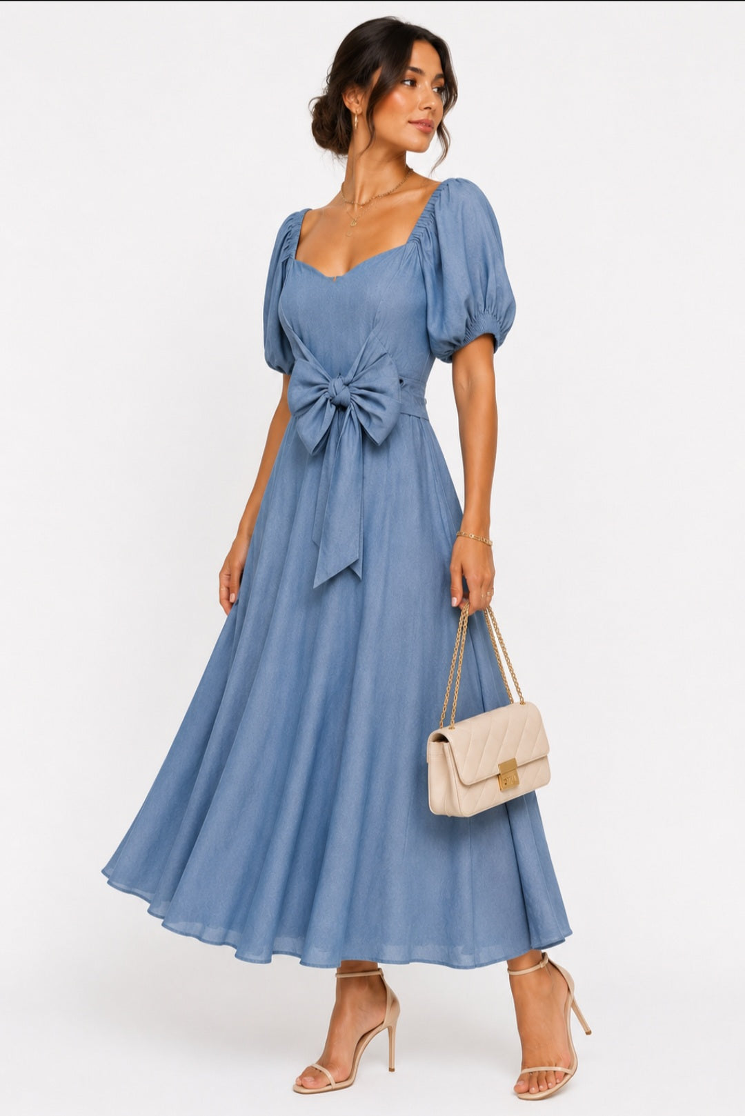 DENIM TIE ME UP DRESS