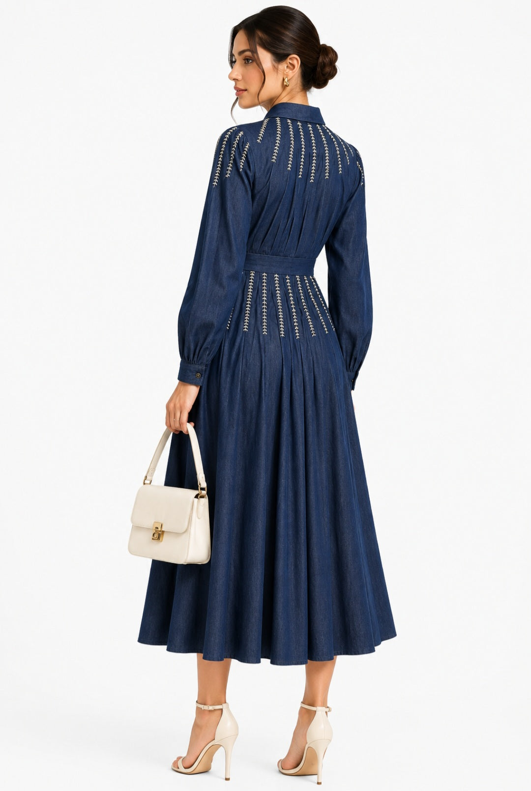 DENIM BRAIDED DRESS