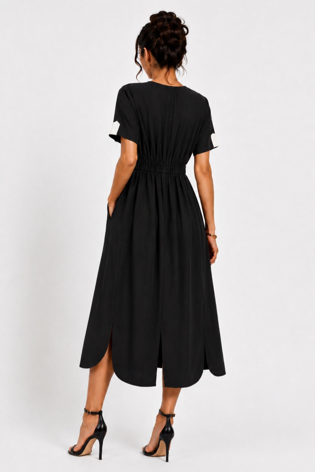 MILITARY PLEATED CURVE DRESS