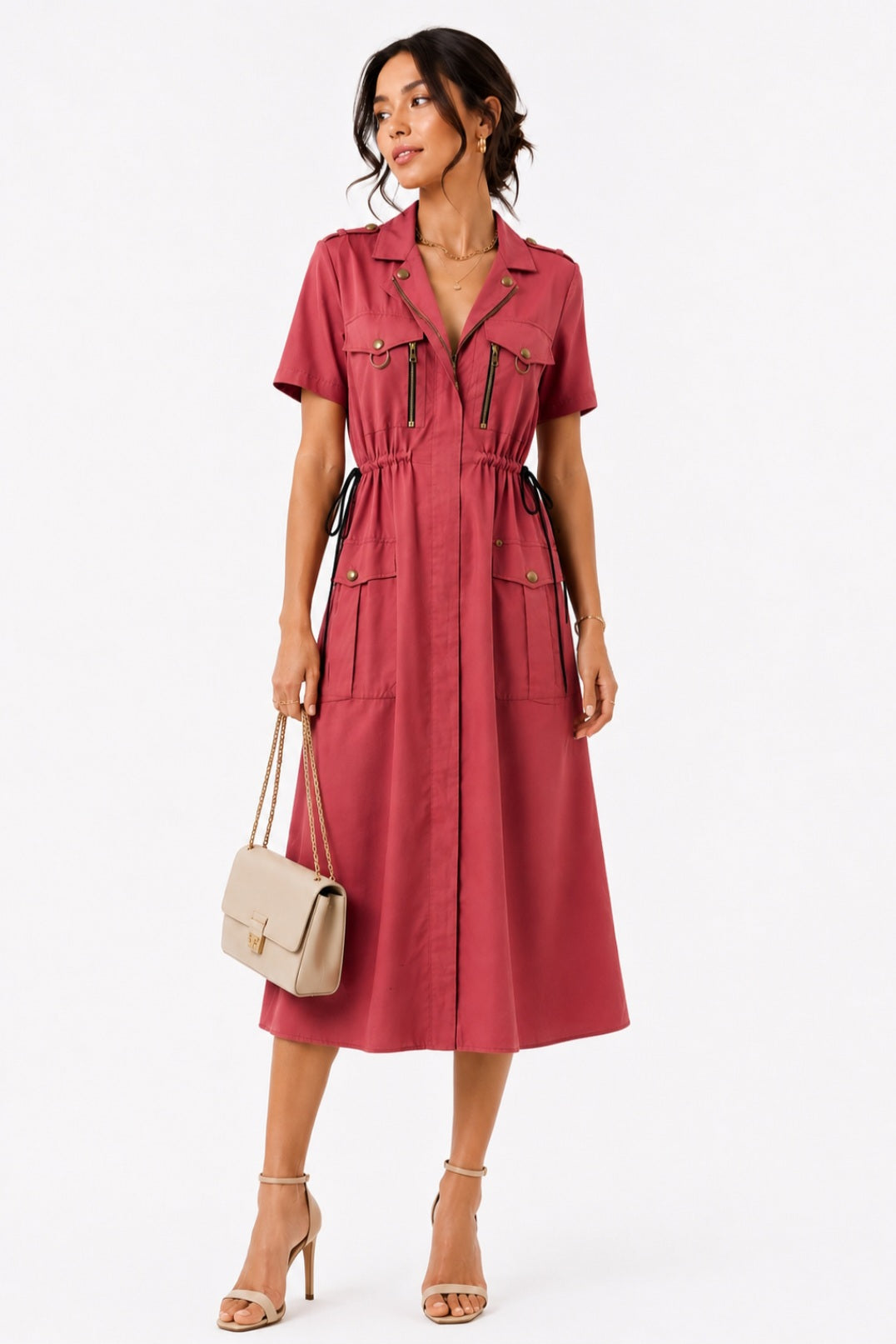 UNBOTTONED ZIP DRESS