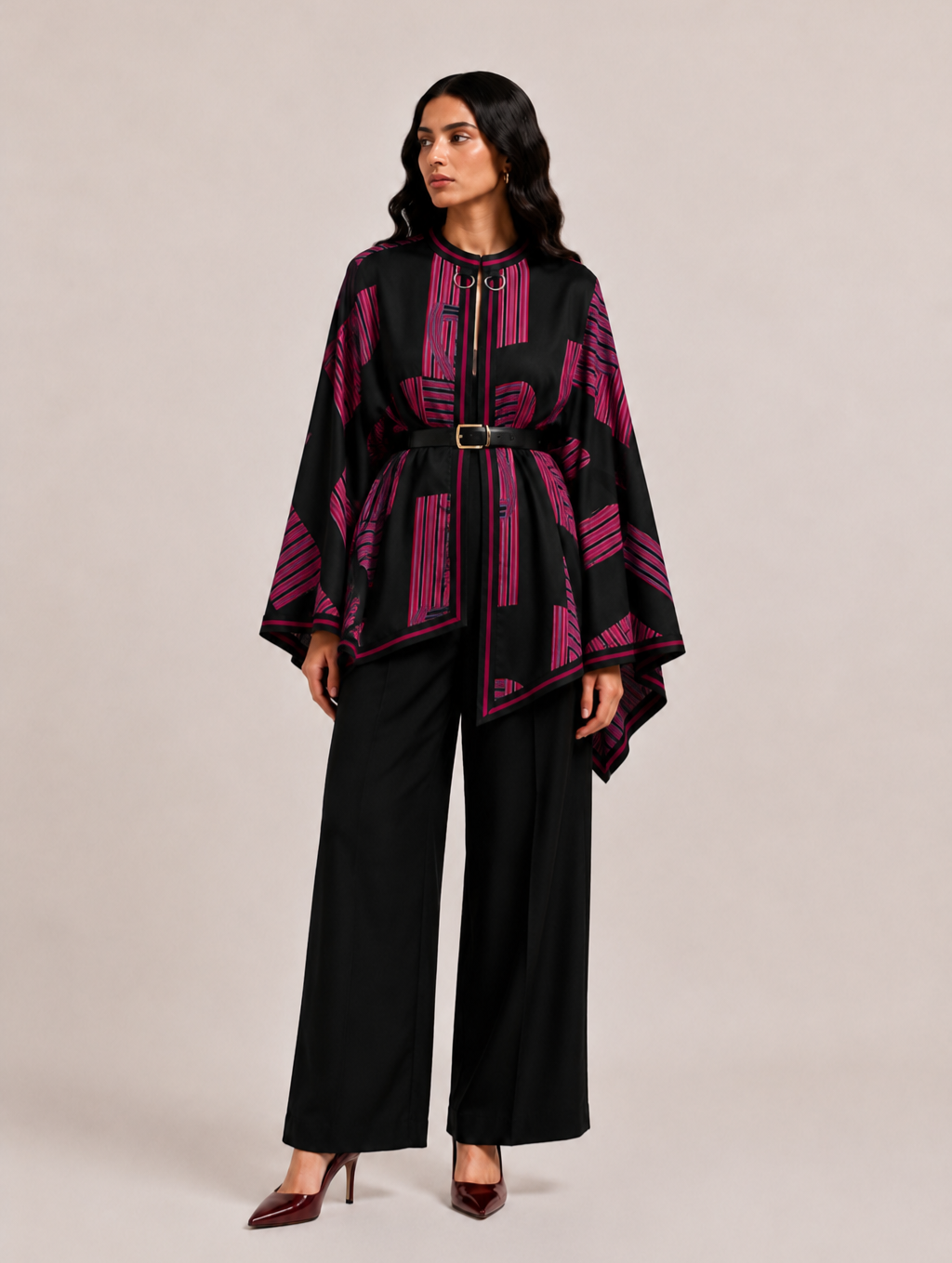 PINK STRIPPED DREAM DRAPE TOP
